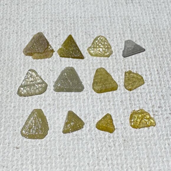 Diamond Crystals Lot of 12 - Raw Uncut Trigon Triangle Natural Specimen Rough - Picture 8 of 10